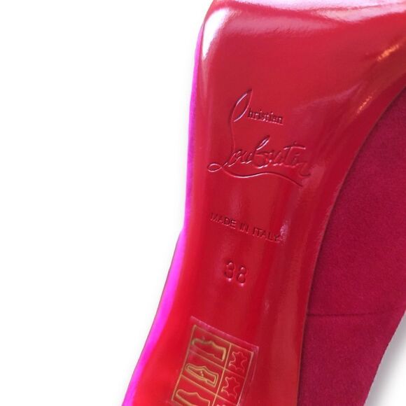 Christian Louboutin Pink Suede Hyper Prive Peep Toe Platform Pumps |Size: EU38| - Picture 5 of 9